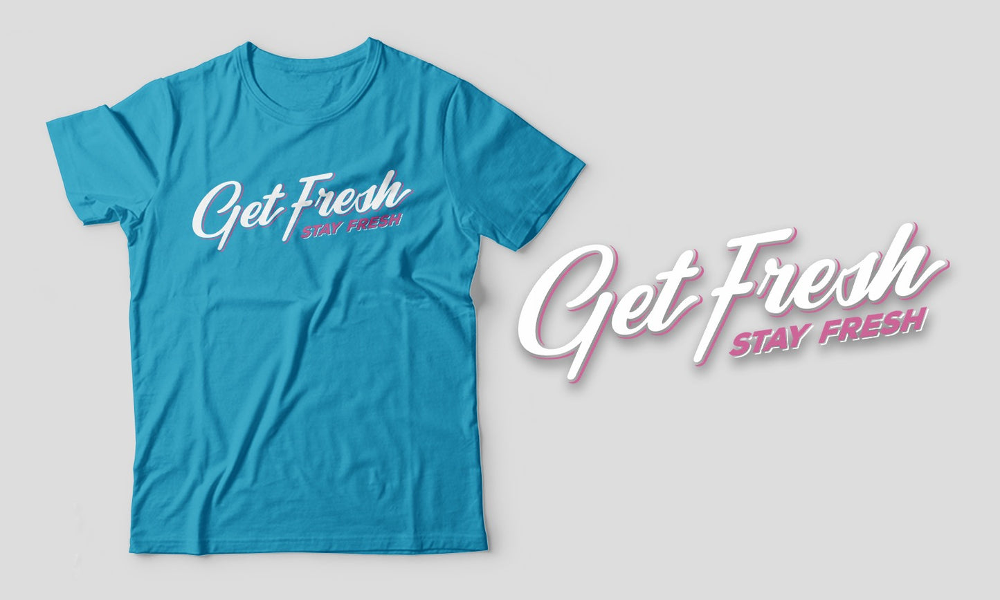 Fitted Men's Black/Aqua Miami GFSF T-Shirt