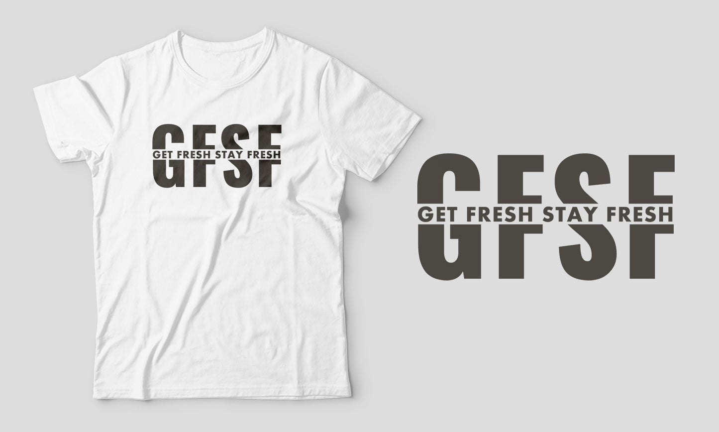Fitted Men's Get Fresh Stay Fresh Black/White T-Shirt