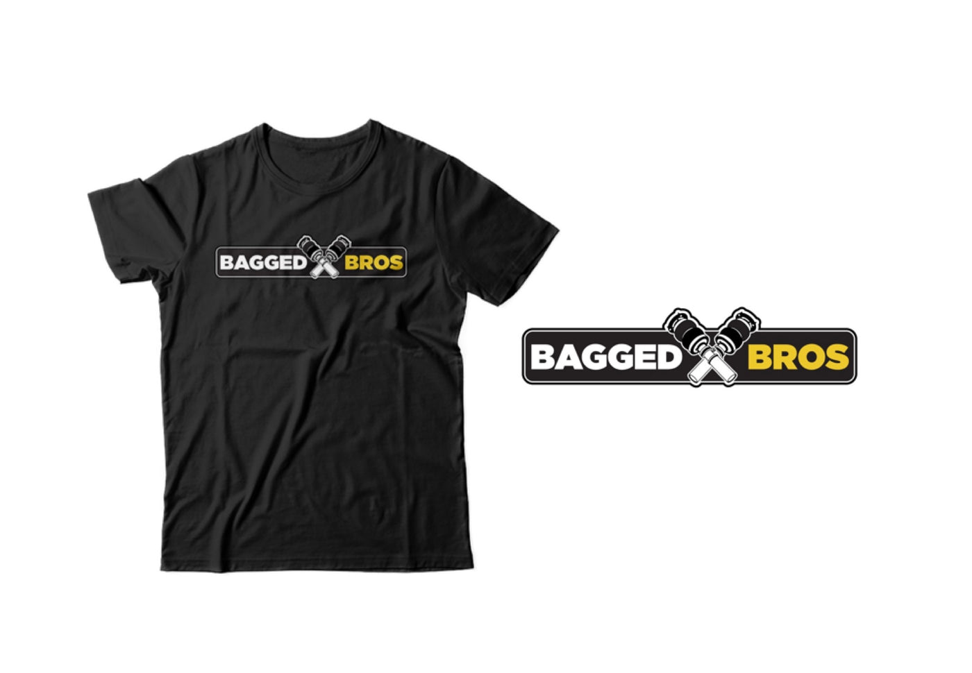 Fitted Men's BAGGED BROS Black T-Shirt