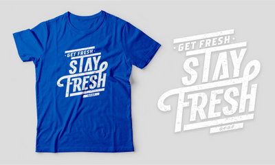 Fitted Men's T-Shirt with Distressed Get Fresh Stay Fresh Design