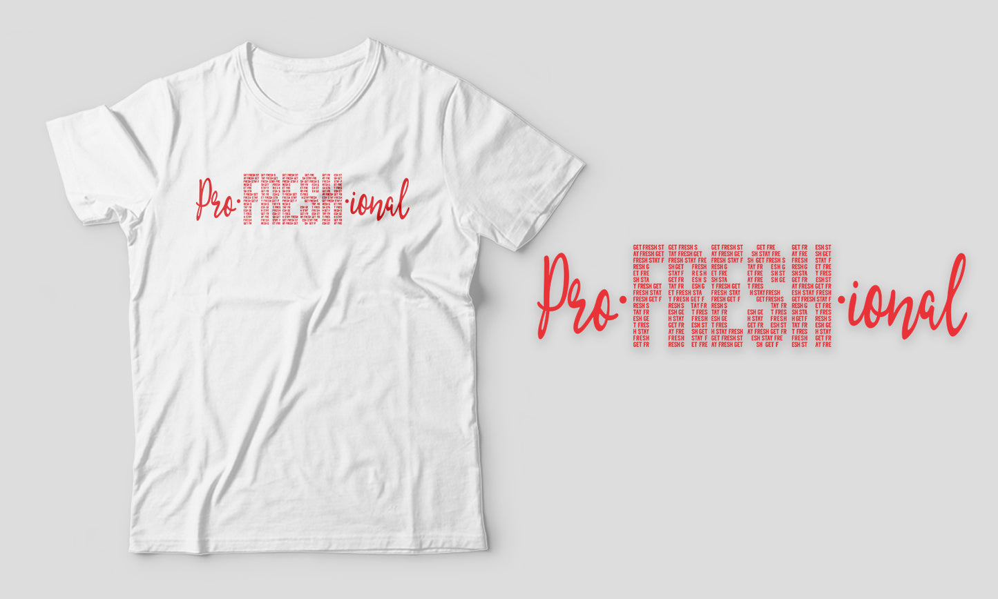 Fitted Men "Pro-Fresh-ional" Black/White T-Shirt