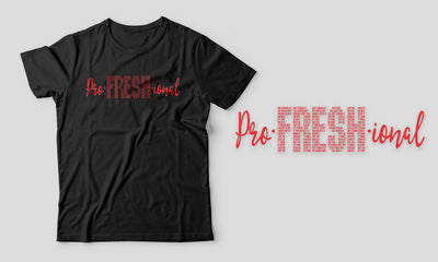 Fitted Men "Pro-Fresh-ional" Black/White T-Shirt